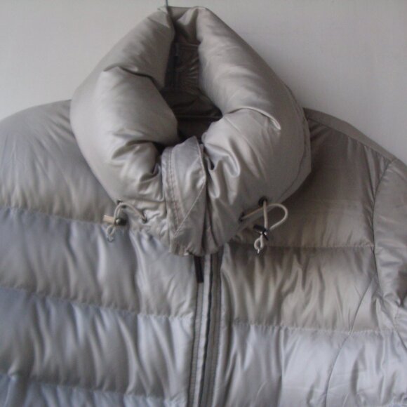 MARINA SPORT Women's Gray Duck Down Quilted Puffer Jacket, Size M-L. Italy - Picture 6 of 16